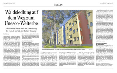 AUF DEM WEG ZUM WELTKULTURERBE:  Die Berliner Morgenpost berichtet.